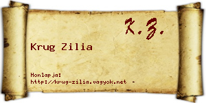 Krug Zilia névjegykártya